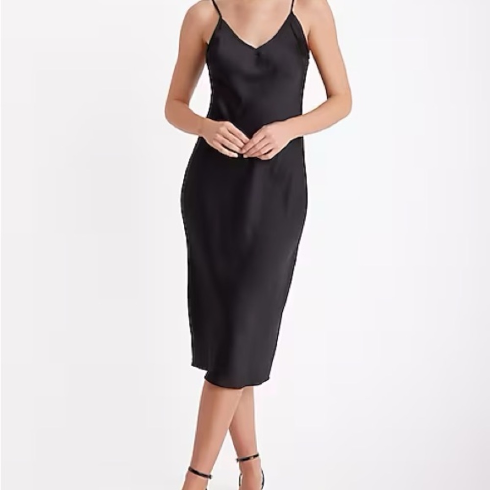 Black Satin Cami Dress